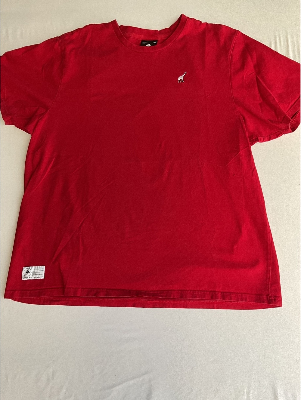 08/03 007 2X LRG Red T-Shirt with Giraffe Logo
